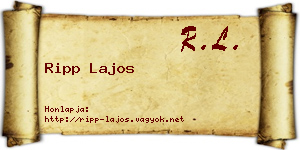 Ripp Lajos névjegykártya